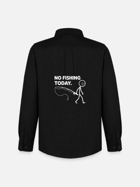 No fishing today angler fisherman - Men's Oxford Shirt by Stanley/Stella - black