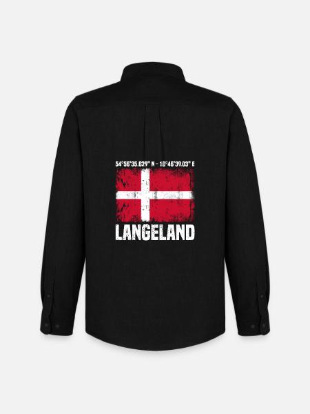 Langeland Koordinaten - Männer Oxford Hemd von Stanley/Stella - Schwarz