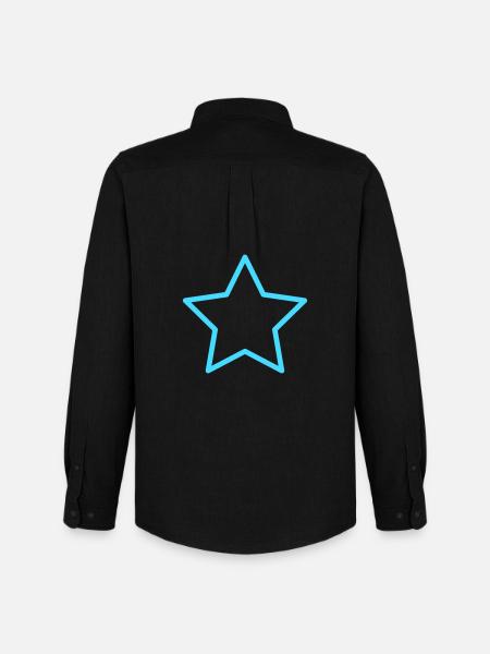 Neon Sternenrahmen Blau - Männer Oxford Hemd von Stanley/Stella - Schwarz