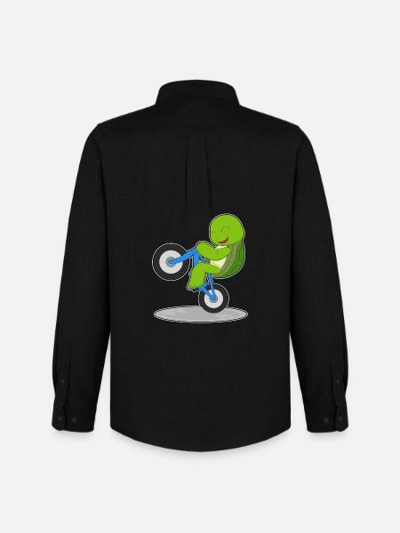 Turtle Bicycle - Men's Oxford Shirt by Stanley/Stella - black