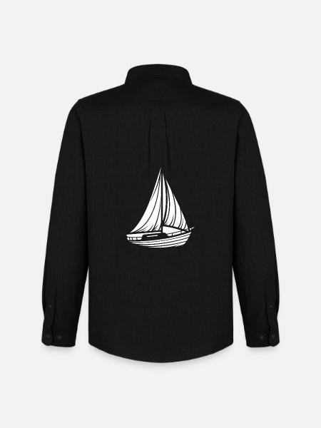 Abstraktes Segelboot Minimalistisches Design - Männer Oxford Hemd von Stanley/Stella - Schwarz