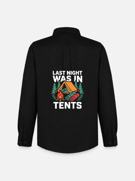 Camping - Last Night Was In Tents - Men's Oxford Shirt by Stanley/Stella - black