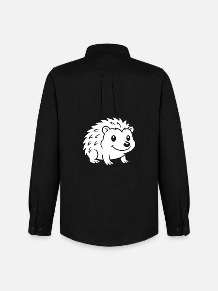 Igel Silhouette Herbst Tiermotiv - Männer Oxford Hemd von Stanley/Stella - Schwarz