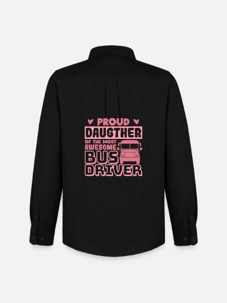 Stolze Tochter eines tollen Busfahrers - Männer Oxford Hemd von Stanley/Stella - Schwarz