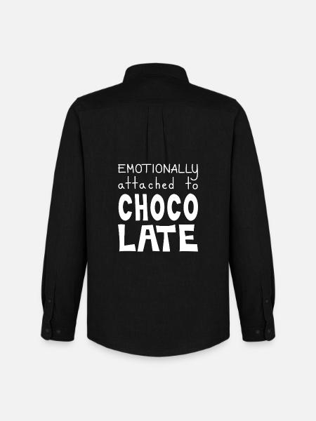 Emotionally Attached To Chocolate, White - Men's Oxford Shirt by Stanley/Stella - black