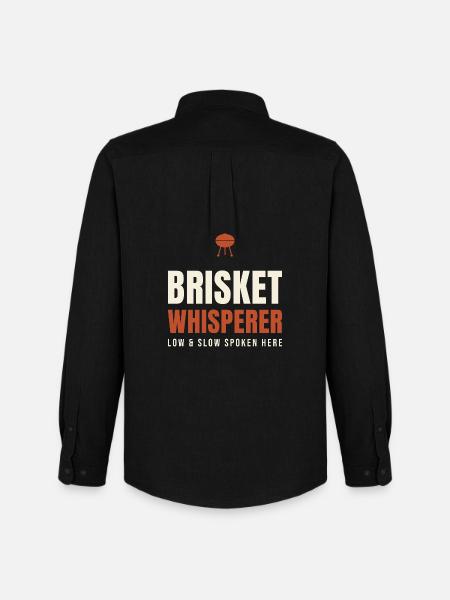 Brisket Whisperer BBQ - Männer Oxford Hemd von Stanley/Stella - Schwarz
