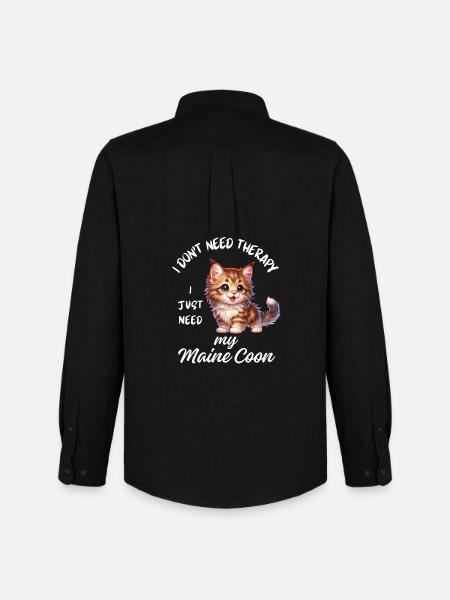 Cute Maine Coon - Men's Oxford Shirt by Stanley/Stella - black