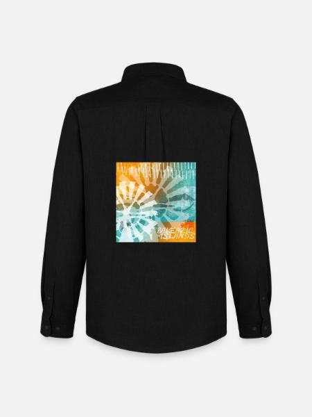 Balearic Islands Tie-Dye - Men's Oxford Shirt by Stanley/Stella - black