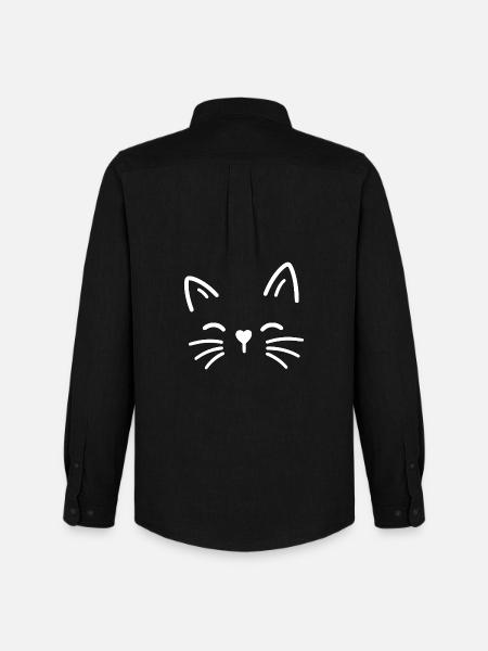 Cute cat with heart nose - Men's Oxford Shirt by Stanley/Stella - black
