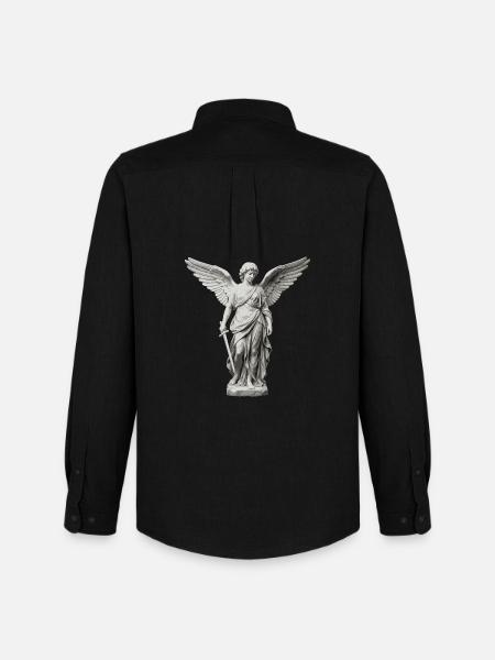Winged Guardian Angel with Sword - Men's Oxford Shirt by Stanley/Stella - black