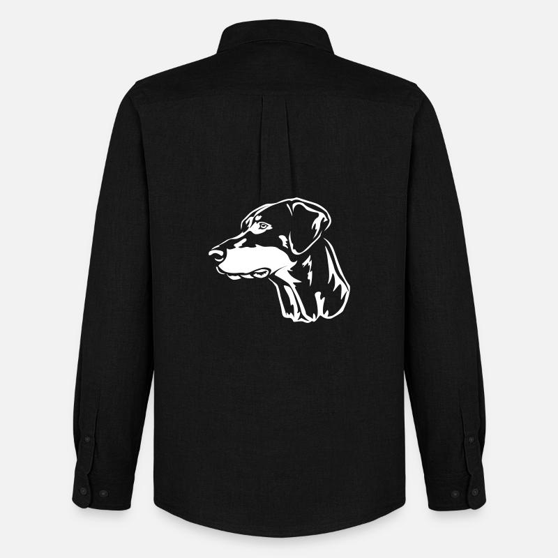 Dobermann Kopf "Black Edition" - Männer Oxford Hemd von Stanley/Stella - Schwarz