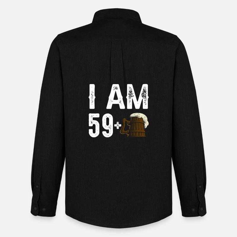 Ich bin 59+ Bier Feier - Männer Oxford Hemd von Stanley/Stella - Schwarz