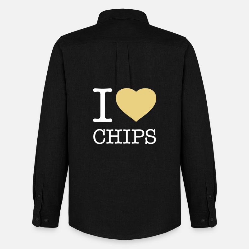I LOVE CHIPS - Männer Oxford Hemd von Stanley/Stella - Schwarz