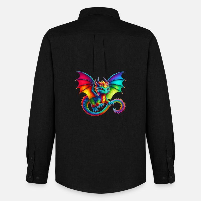 Drache - Männer Oxford Hemd von Stanley/Stella - Schwarz