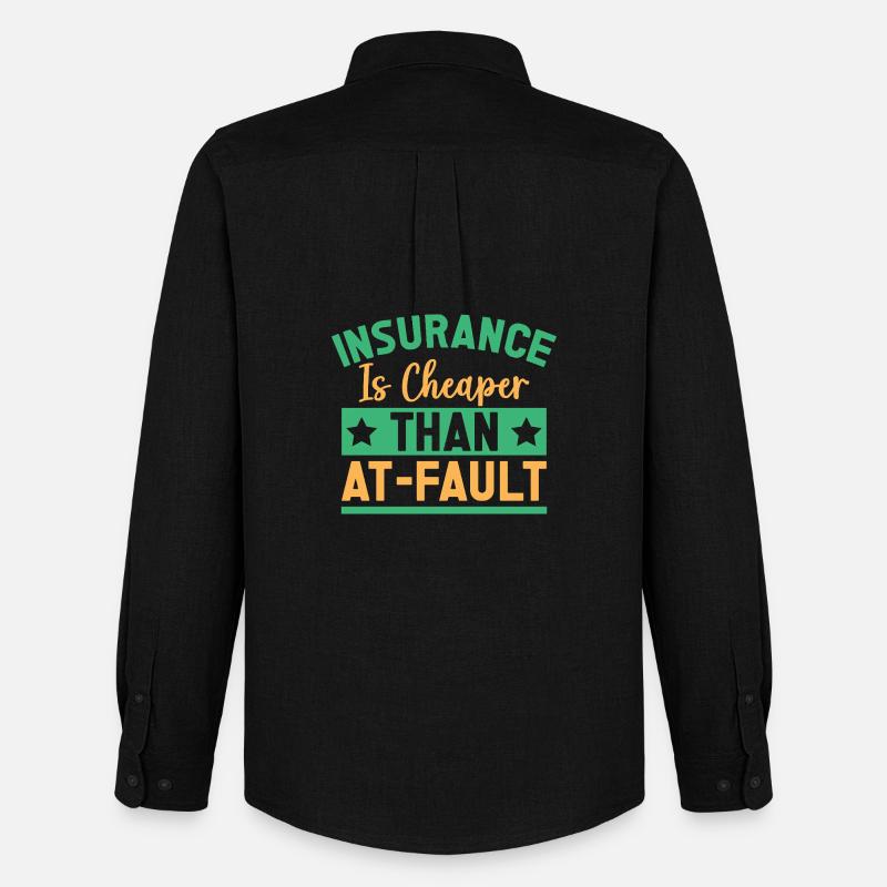 Insurance Agent Cheaper Than At-Fault - Männer Oxford Hemd von Stanley/Stella - Schwarz