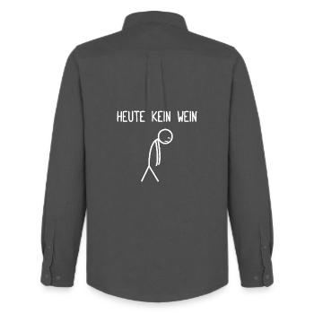 No wine today, wine lover, wine drinker - Men's Oxford Shirt by Stanley/Stella - anthracite - Back - AI Model Male 185 dark (185cm)