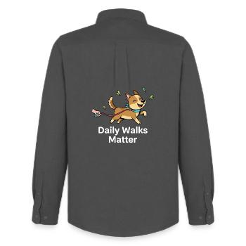 Daily walks count - Men's Oxford Shirt by Stanley/Stella - anthracite - Back - AI Model Male 185 dark (185cm)