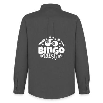Bingo Player Maestro Bingo - Men's Oxford Shirt by Stanley/Stella - anthracite - Back - AI Model Male 185 dark (185cm)