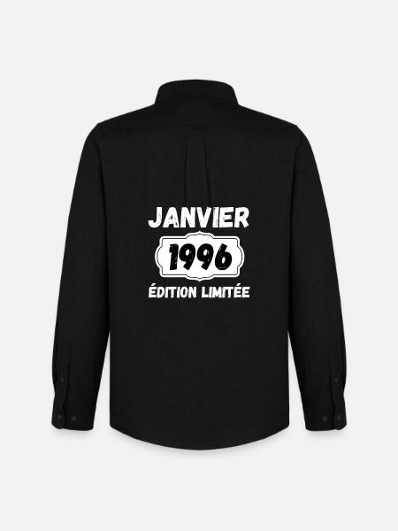 Janvier 1996 Édition Limitée Anniversaire - Chemise Oxford homme Stanley/Stella - noir