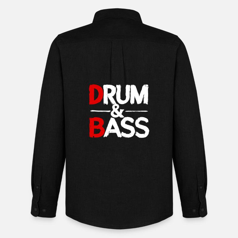 Drum & Bass / Rum & Ass Distressed - Männer Oxford Hemd von Stanley/Stella - Schwarz