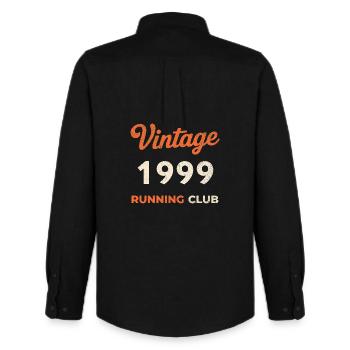 Idée cadeau d’anniversaire vintage du club de course 1999 - Chemise Oxford homme Stanley/Stella - noir - Dos - AI Model Male 185 dark (185cm)