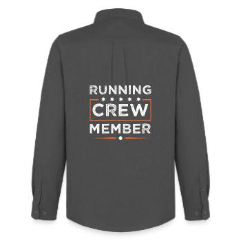 Running Crew - Men's Oxford Shirt by Stanley/Stella - anthracite - Back - AI Model Male 185 dark (185cm)