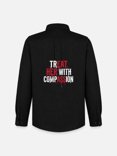 Treat Her With Compassion - Men's Oxford Shirt by Stanley/Stella - black