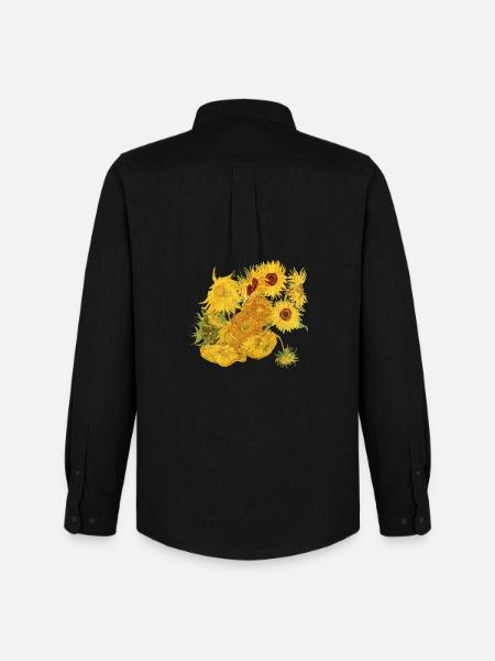 Van Gogh Sunflowers | Exempted sunflowers - Men's Oxford Shirt by Stanley/Stella - black