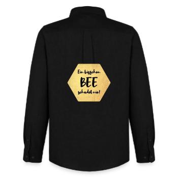 Bienen Waben Gold Honig Natur Klimaschutz Quote - Männer Oxford Hemd von Stanley/Stella - Schwarz - Hinten - AI Model Male 185 dark (185cm)