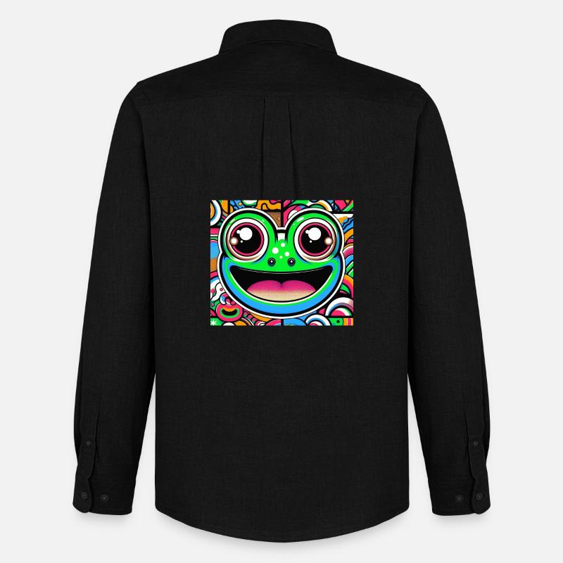 Frosch Pop Art - Männer Oxford Hemd von Stanley/Stella - Schwarz