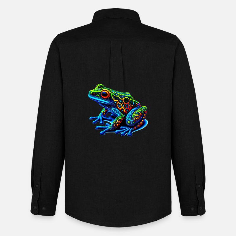 Frosch - Männer Oxford Hemd von Stanley/Stella - Schwarz