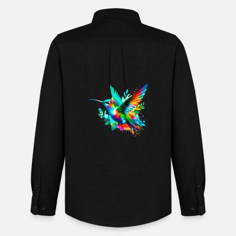 Kolibri - Männer Oxford Hemd von Stanley/Stella - Schwarz