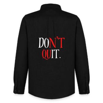 Don’t Quit - Men's Oxford Shirt by Stanley/Stella - black - Back - AI Model Male 185 dark (185cm)