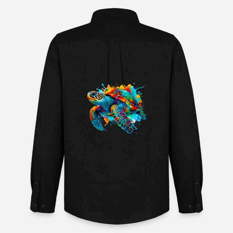 Schildkröte - Männer Oxford Hemd von Stanley/Stella - Schwarz