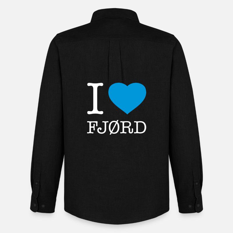 I LOVE FJORD - Männer Oxford Hemd von Stanley/Stella - Schwarz