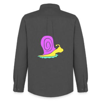 Schneckenhaus Schnecke bunt Süß Silhouette cool - Männer Oxford Hemd von Stanley/Stella - Anthrazit - Hinten - AI Model Male 185 dark (185cm)