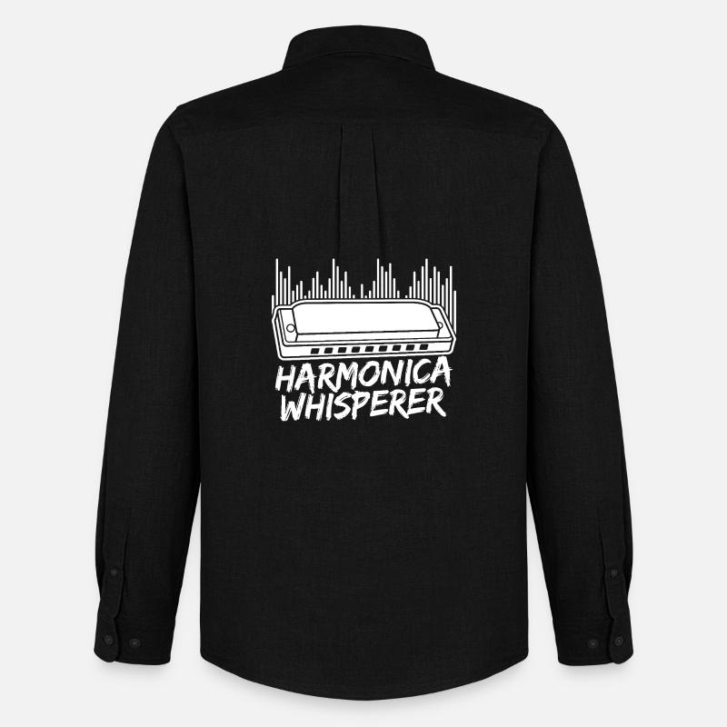 Harmonica Musican Whisperer Harmonica - Chemise Oxford homme Stanley/Stella - noir