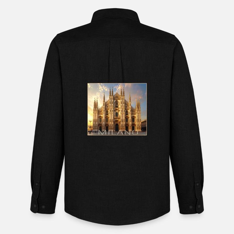 Mailand, Milano, Dom - Männer Oxford Hemd von Stanley/Stella - Schwarz