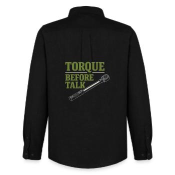 Tractor Mechanic Diesel Repair Tech - Men's Oxford Shirt by Stanley/Stella - black - Back - AI Model Male 185 dark (185cm)