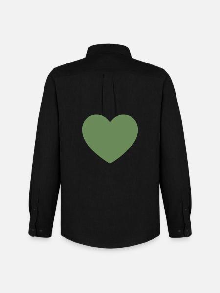 green heart green gift valentine's day - Men's Oxford Shirt by Stanley/Stella - black