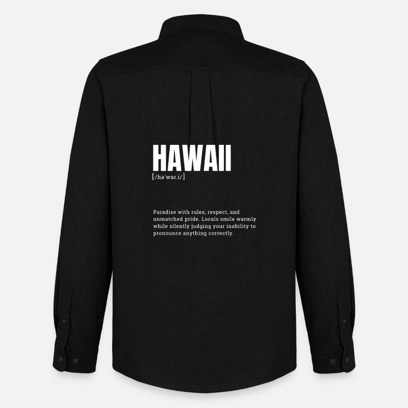 Hawaii Pride Sprache - Männer Oxford Hemd von Stanley/Stella - Schwarz