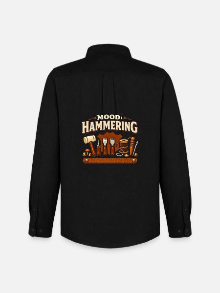 Tuning: Hammering | Leather Tools - Men's Oxford Shirt by Stanley/Stella - black