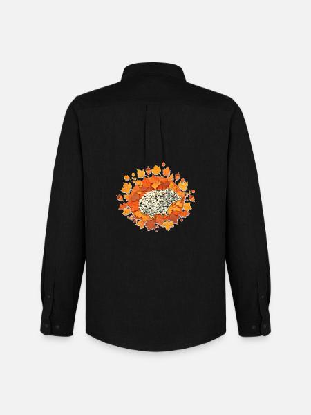 Hérisson feuille d’automne - Chemise Oxford homme Stanley/Stella - noir