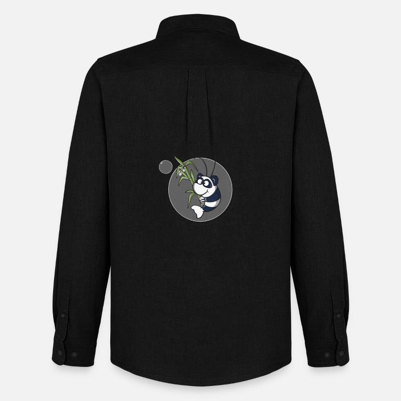 Panda Garnele - Männer Oxford Hemd von Stanley/Stella - Schwarz