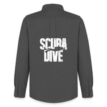 Scuba Love Diver Silhouette - Chemise Oxford homme Stanley/Stella - charbon - Dos - AI Model Male 185 dark (185cm)