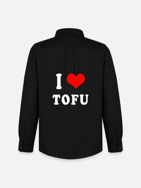 I love Tofu - Men's Oxford Shirt by Stanley/Stella - black