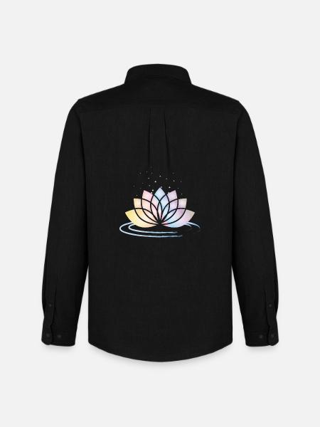 Stylized Pastel Flower Symbol with Water - Men's Oxford Shirt by Stanley/Stella - black