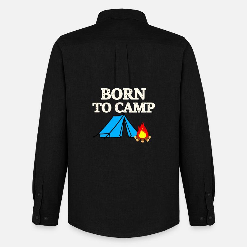Born To Camp - Männer Oxford Hemd von Stanley/Stella - Schwarz