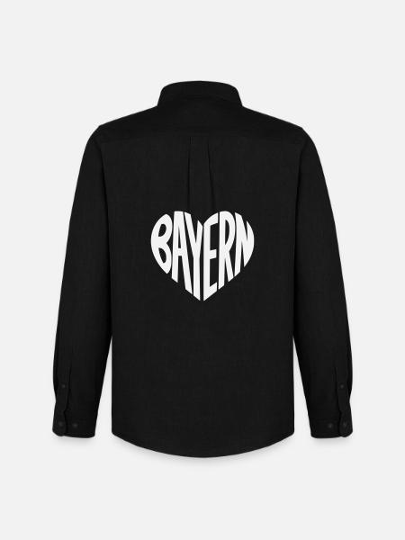 Bavaria Heart Typography - Men's Oxford Shirt by Stanley/Stella - black