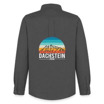 Dachstein Ramsau Österreich Retro Sunset - Männer Oxford Hemd von Stanley/Stella - Anthrazit - Hinten - AI Model Male 185 dark (185cm)